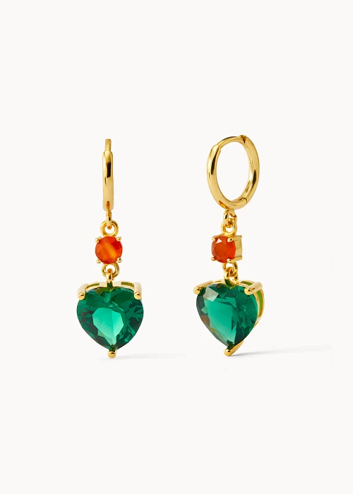 Green Heart Earrings