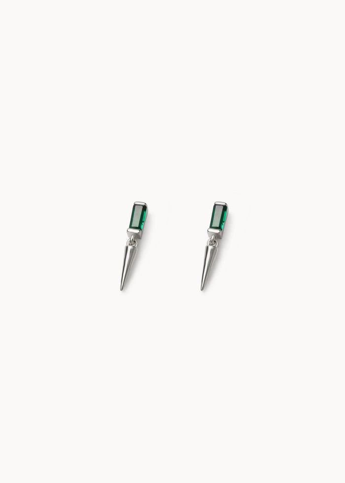 Spike Green Earrings