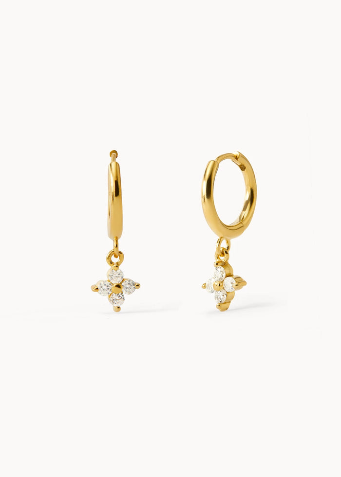 Pendientes White Flor Hoop