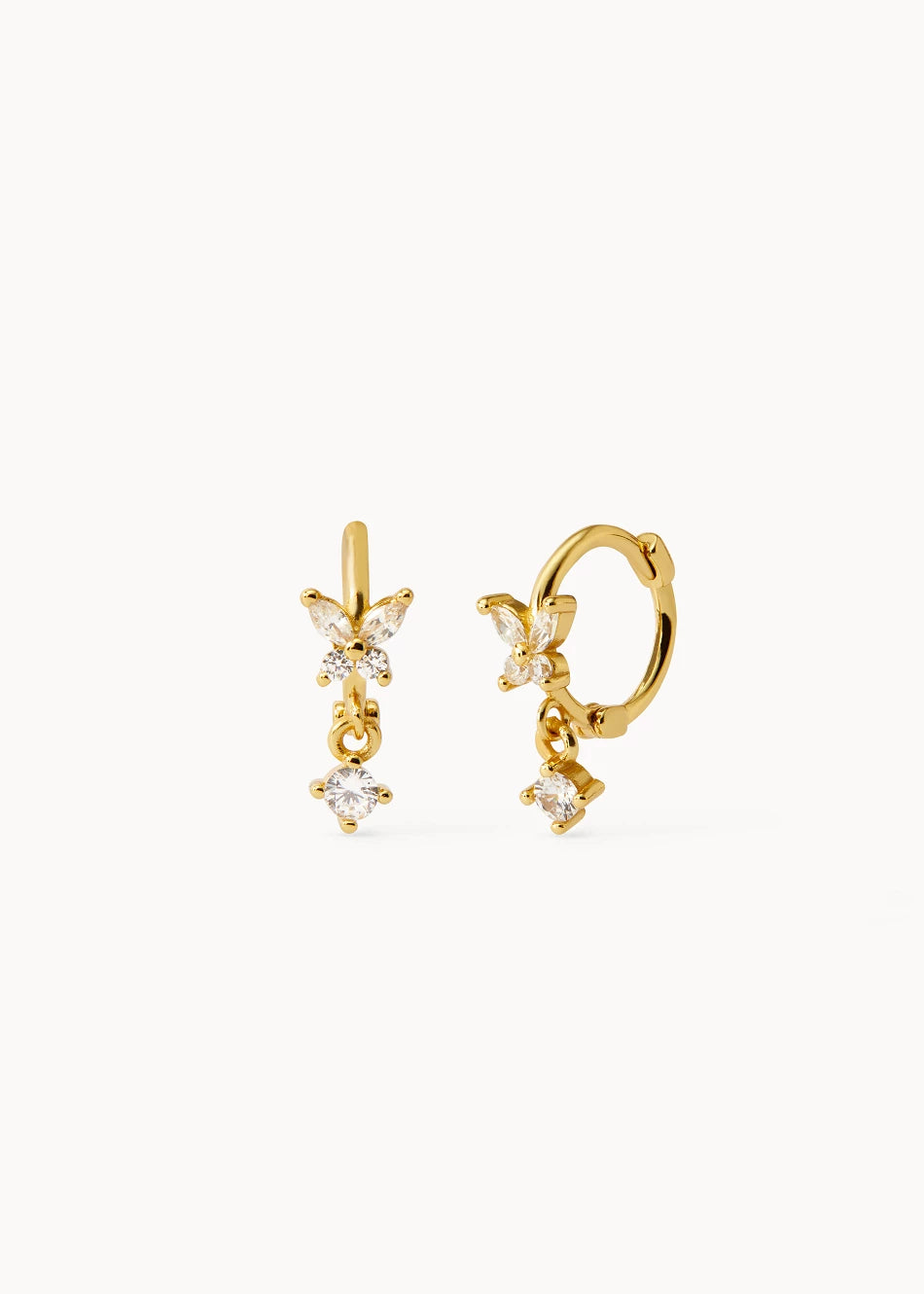 Pendientes Aro Mariposa Brillo