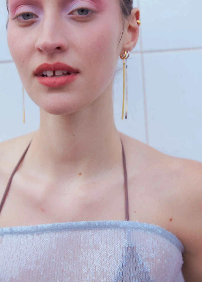 Long Chain Hoop Earrings