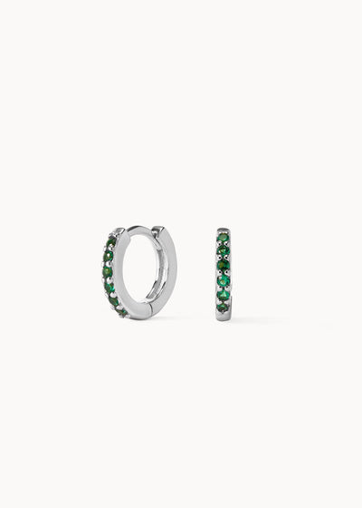 Green Mini-Hoop Earrings