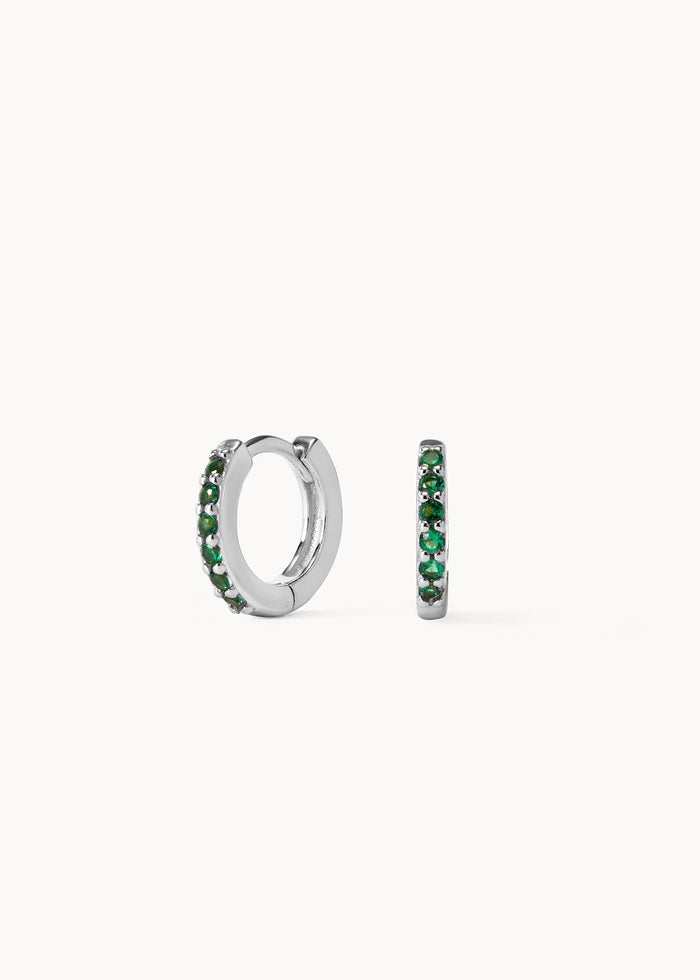 Green Mini-Hoop Earrings