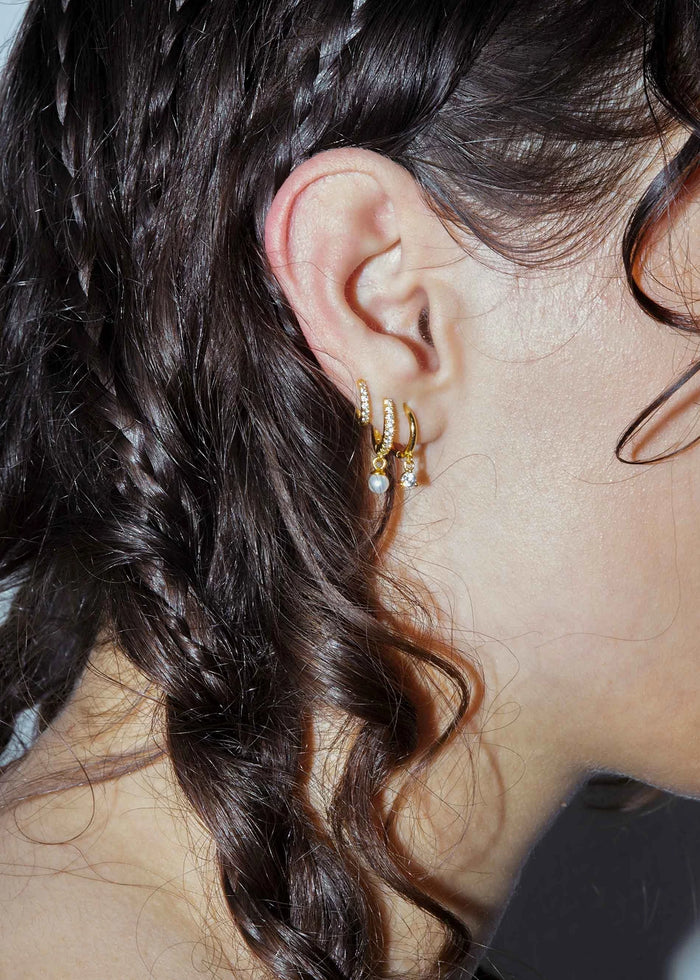 Pendientes White Mini-Hoop