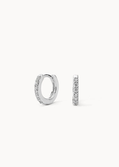 White Mini-Hoop Earrings