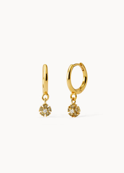 Daisy Green Hoop Earrings