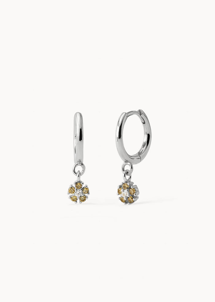 Daisy Green Hoop Earrings
