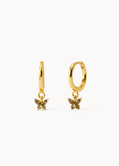 Pendientes Aro Mariposa Verde