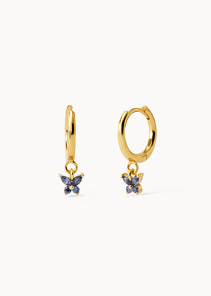 Mariposa Blue Hoop Earrings