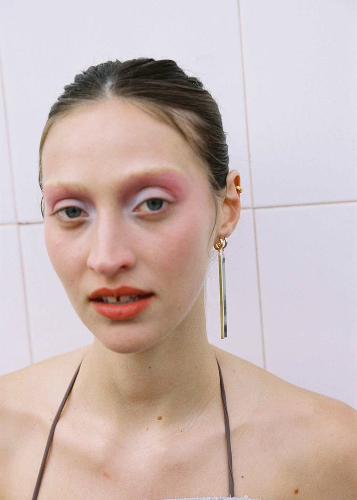 Long Chain Hoop Earrings