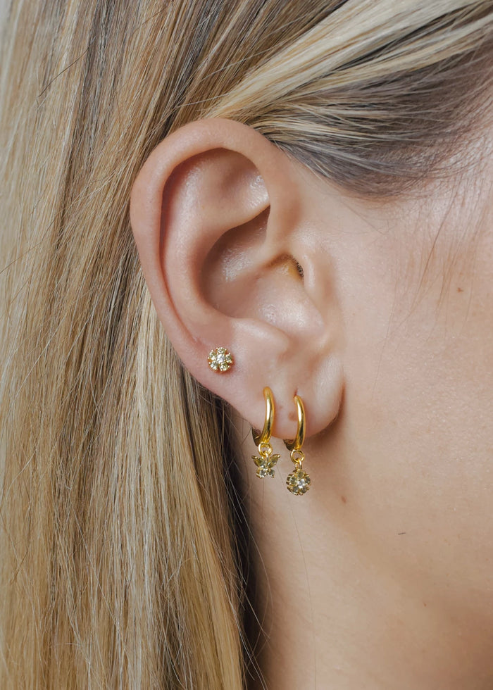 Daisy Green Hoop Earrings
