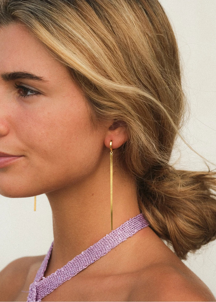 Long Chain Hoop Earrings