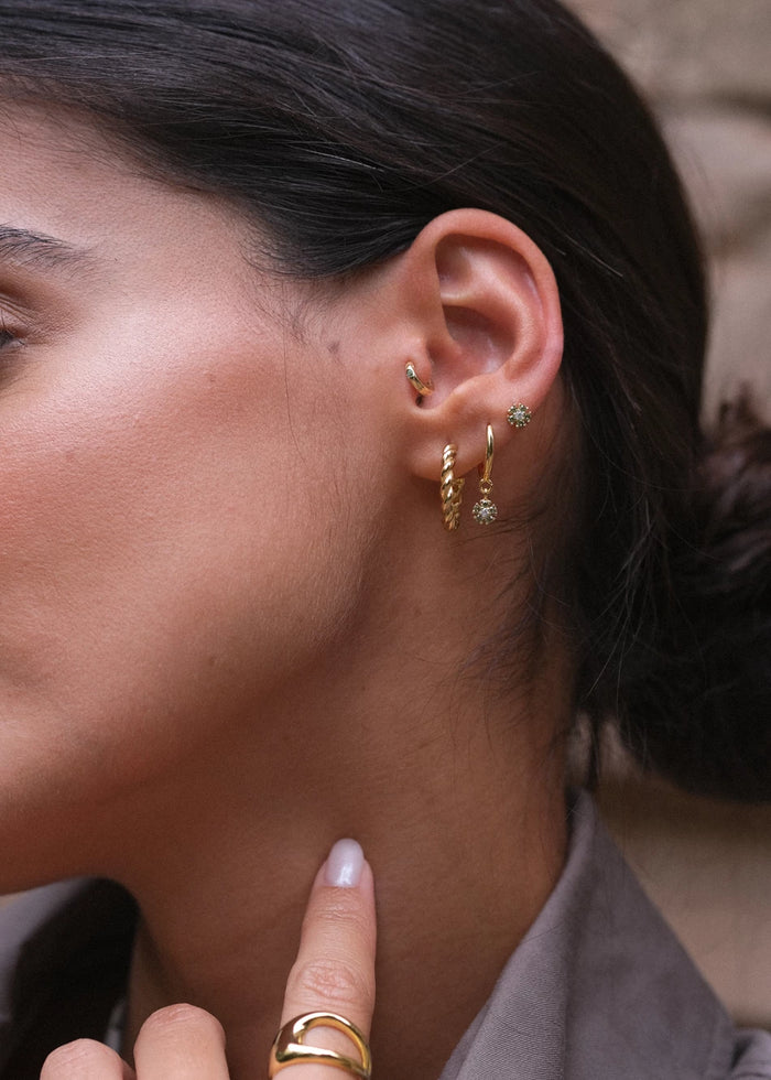 Daisy Green Hoop Earrings