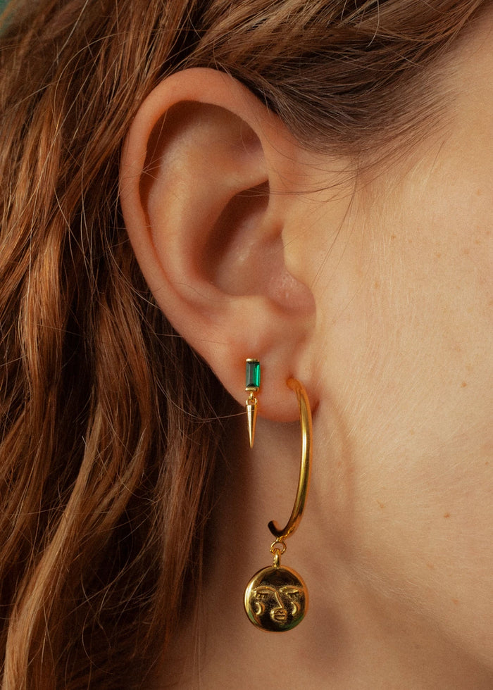 Spike Green Earrings