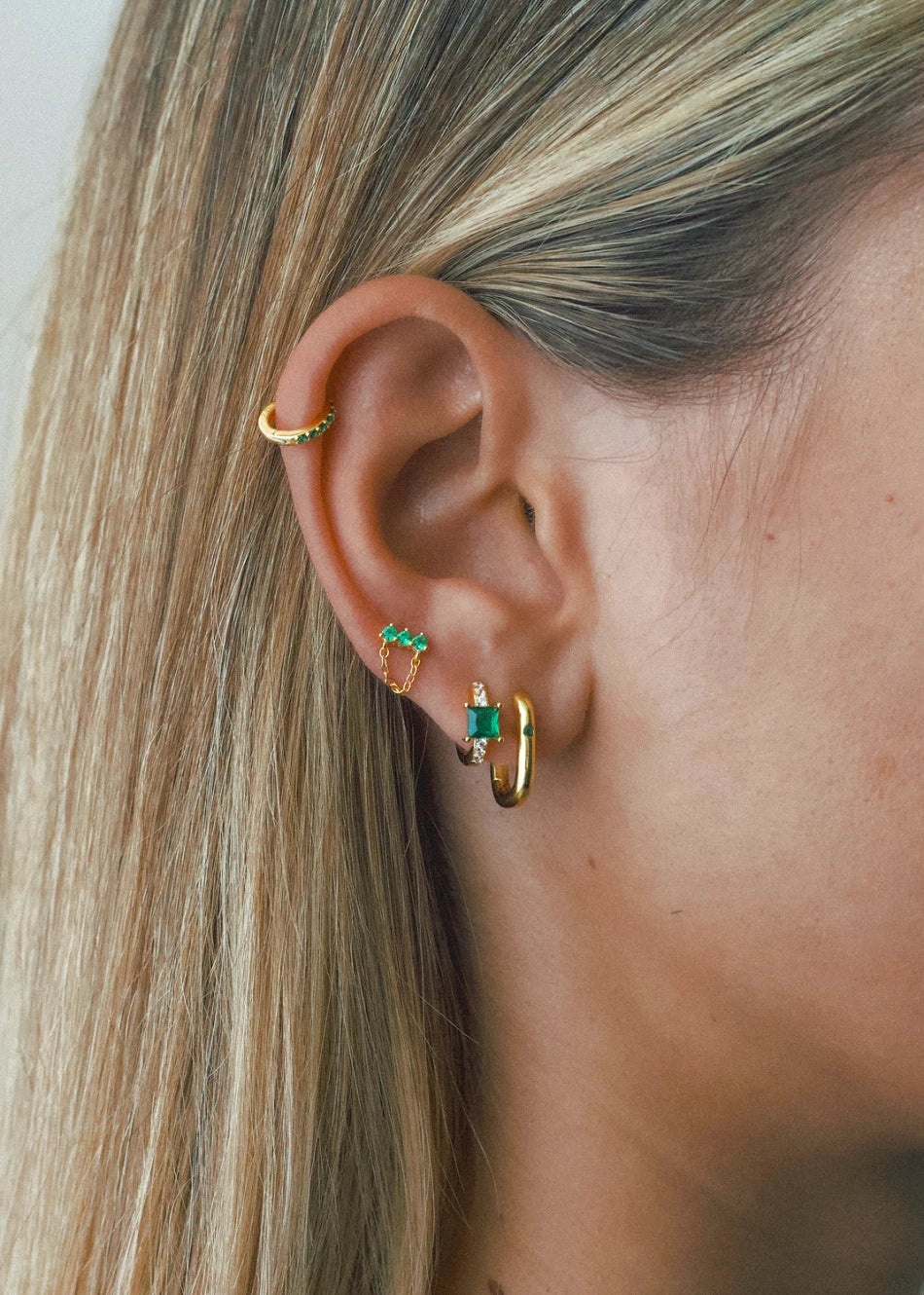 Green Mini-Hoop Piercing