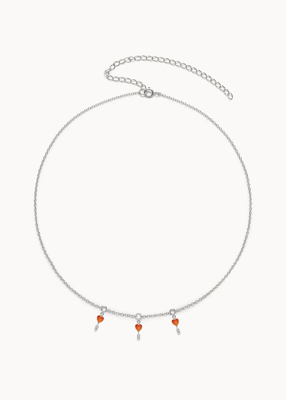 Collar Mon Amour Naranja en plata
