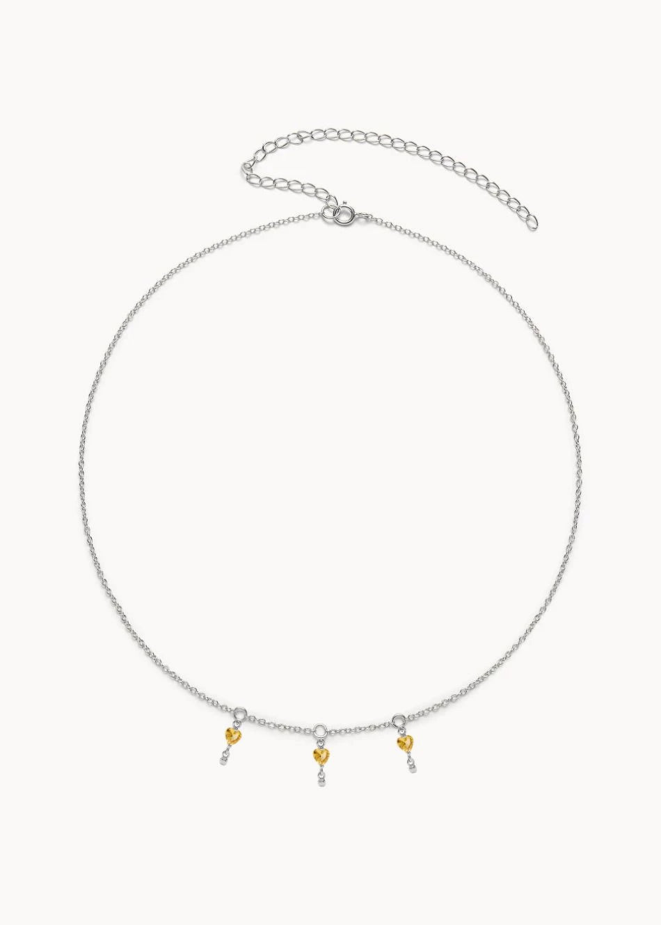 Collar Mon Amour Amarilla en plata