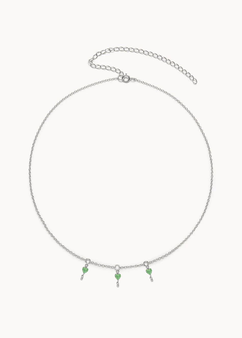 Collar Mon Amour Verde en plata