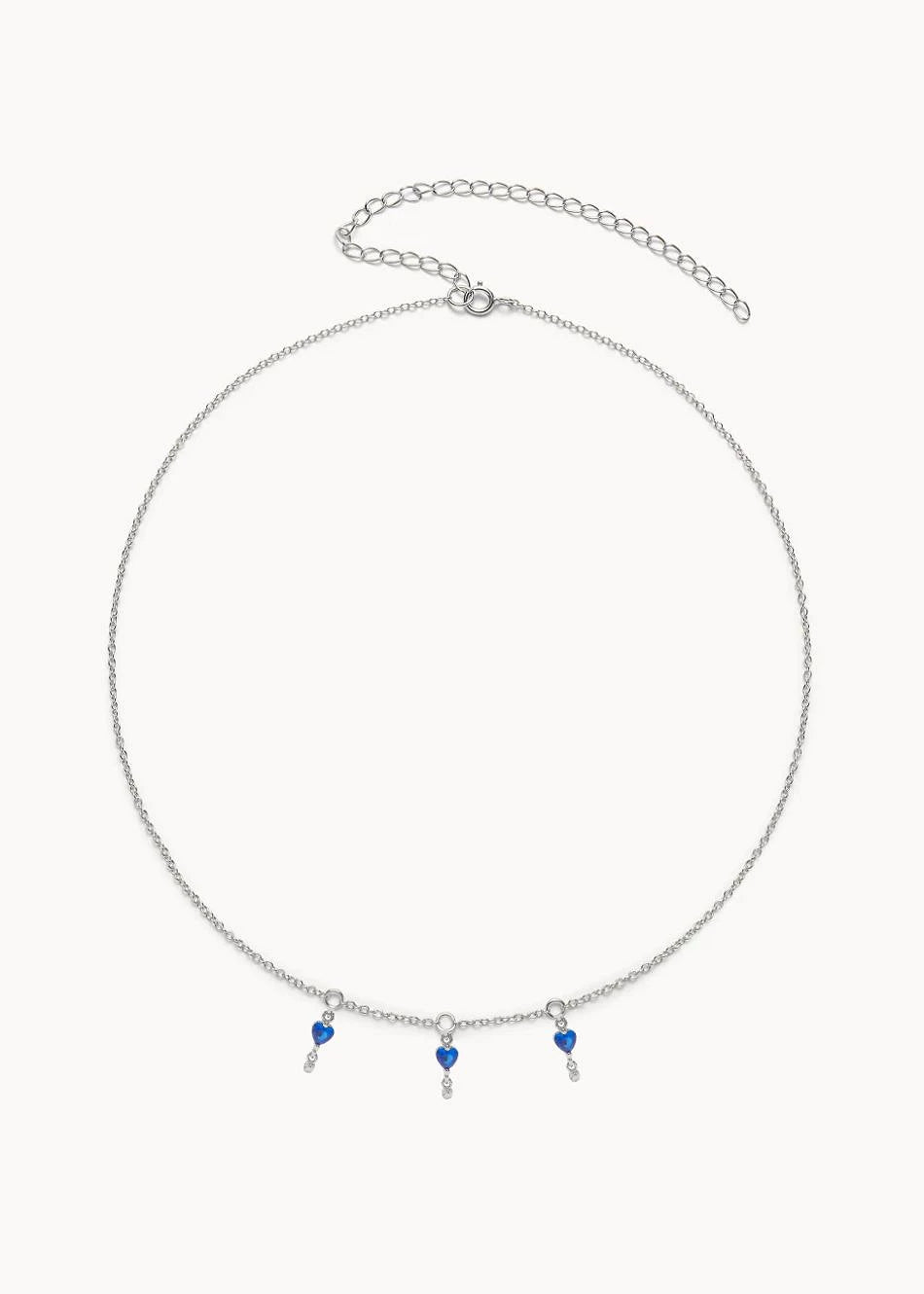 Collar Mon Amour Azul Profundo en plata