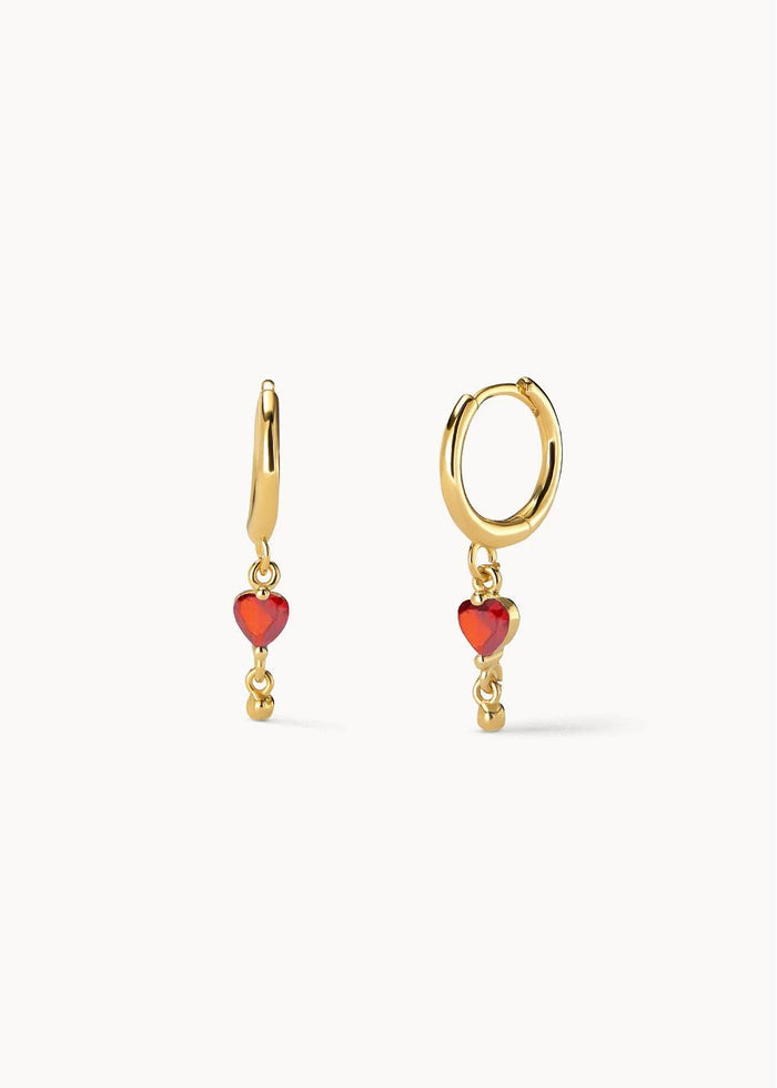 Ma Cherie Red Hoop Earrings