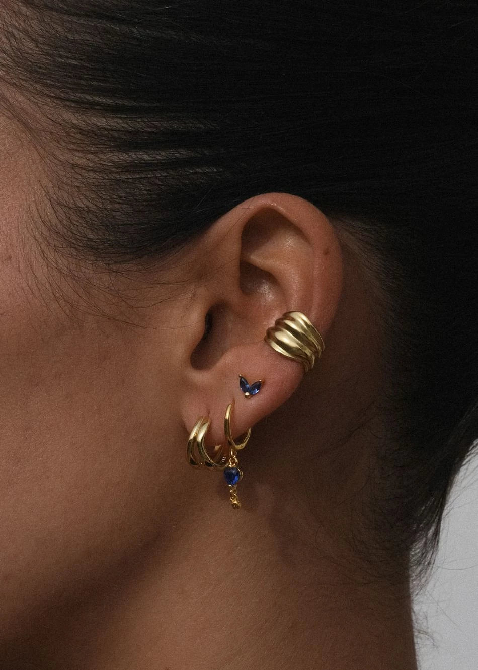 Pendientes Aro Ma Cherie Azul Profundo