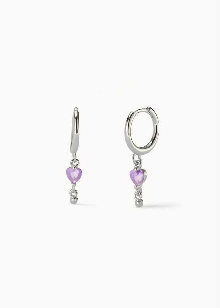 Ma Cherie Violet Hoop Earrings
