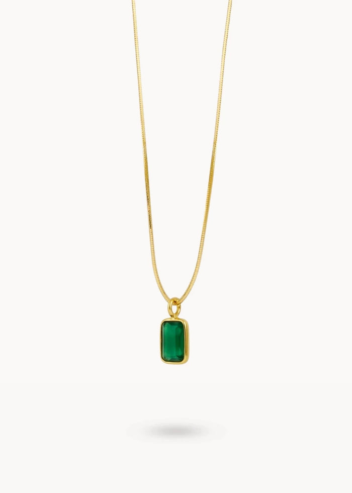 Green Chalcedony Flash Necklace