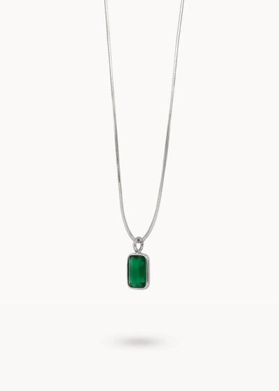 Green Chalcedony Flash Necklace