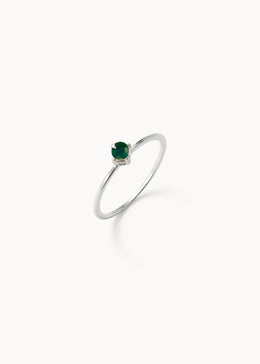 Green Chalcedony Stone Ring