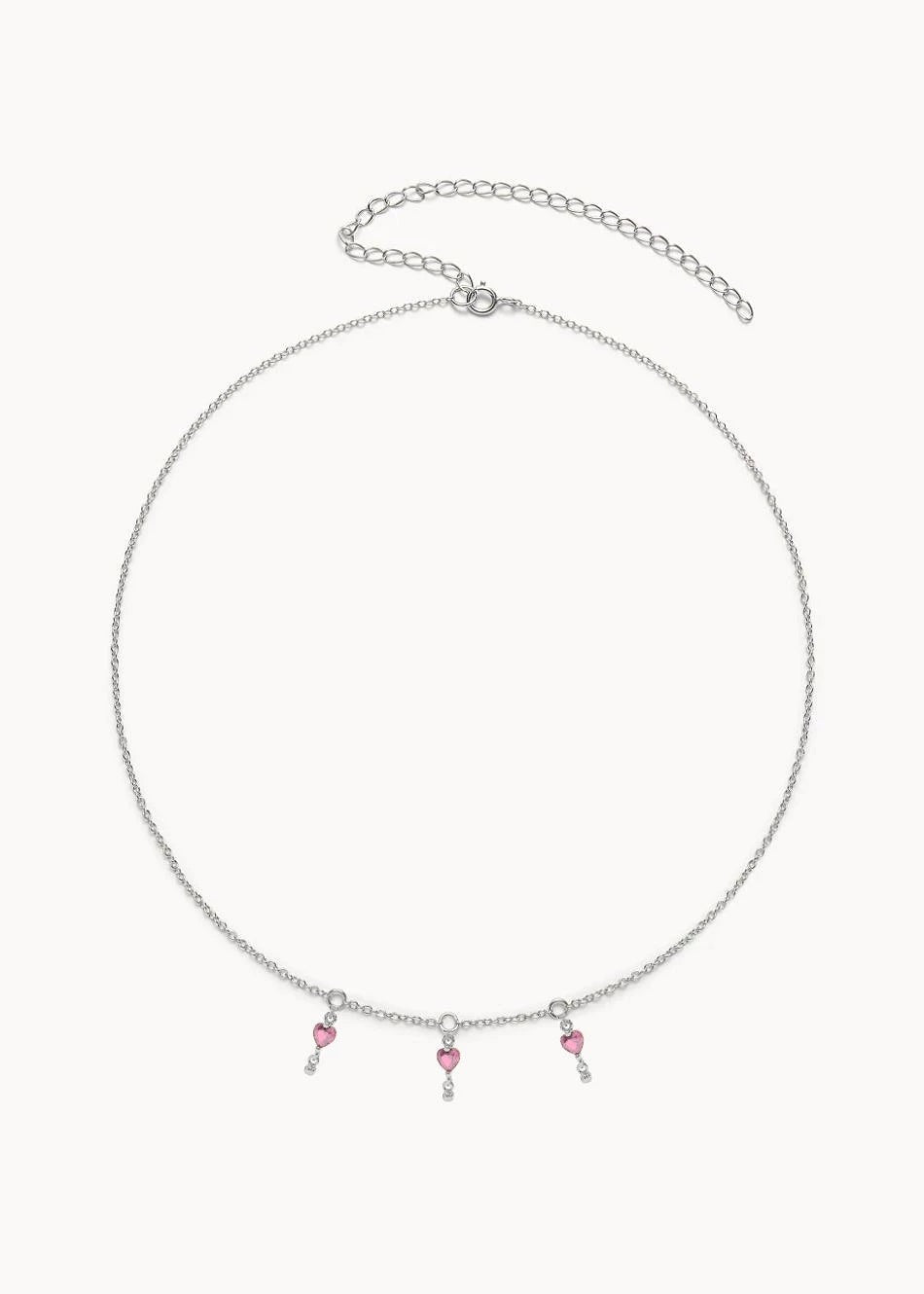 Collar Mon Amour Rosa en plata
