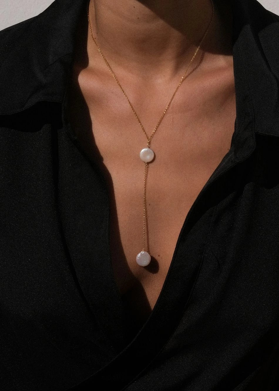 Collar Perla Drop en oro