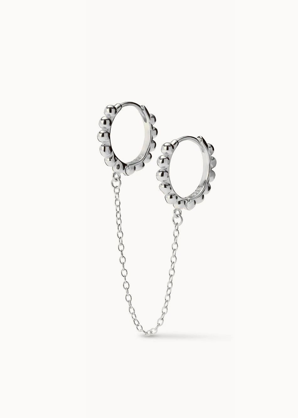 Piercing Aro Boule Duo Chain plata