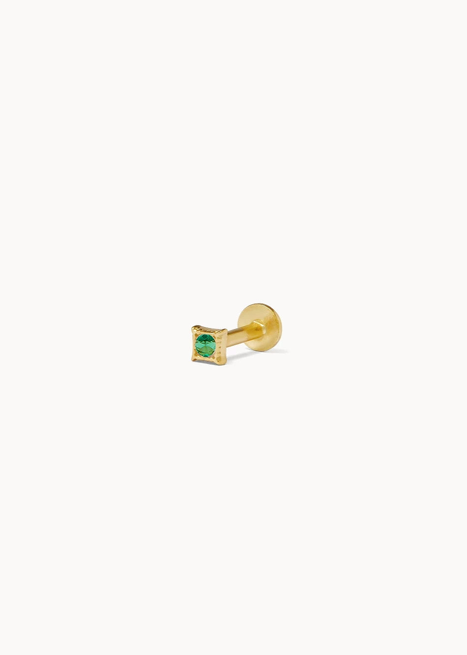 Piercing Green Square en oro