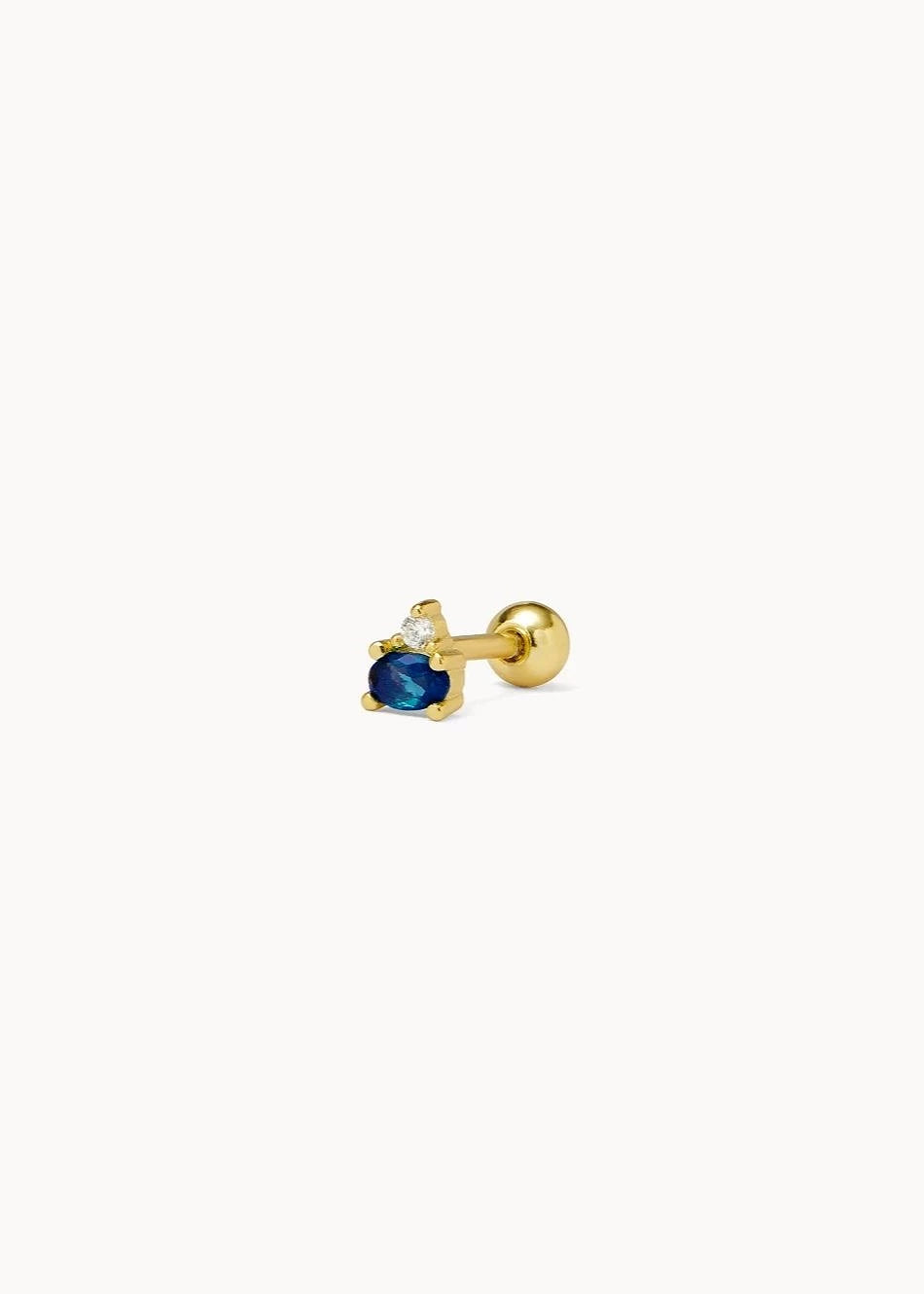 Piercing Mini Circonita Azul en oro