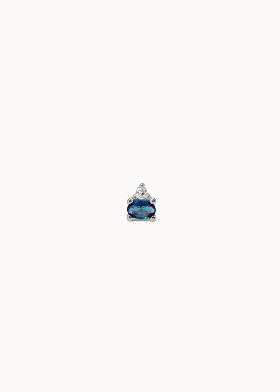Piercing Mini Circonita Azul en plata