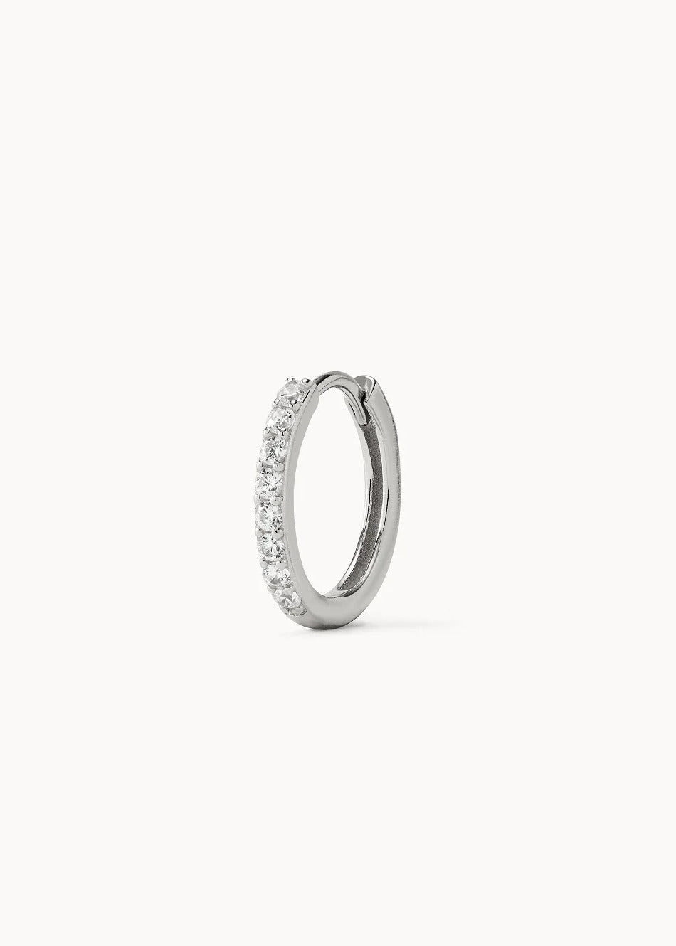 Piercing White Big Hoop plata